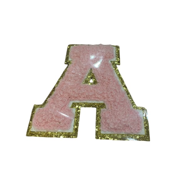 Pink Striped Seersucker "A" Cosmetic Bag | Zipper Makeup Pouch - Picture 7 of 8